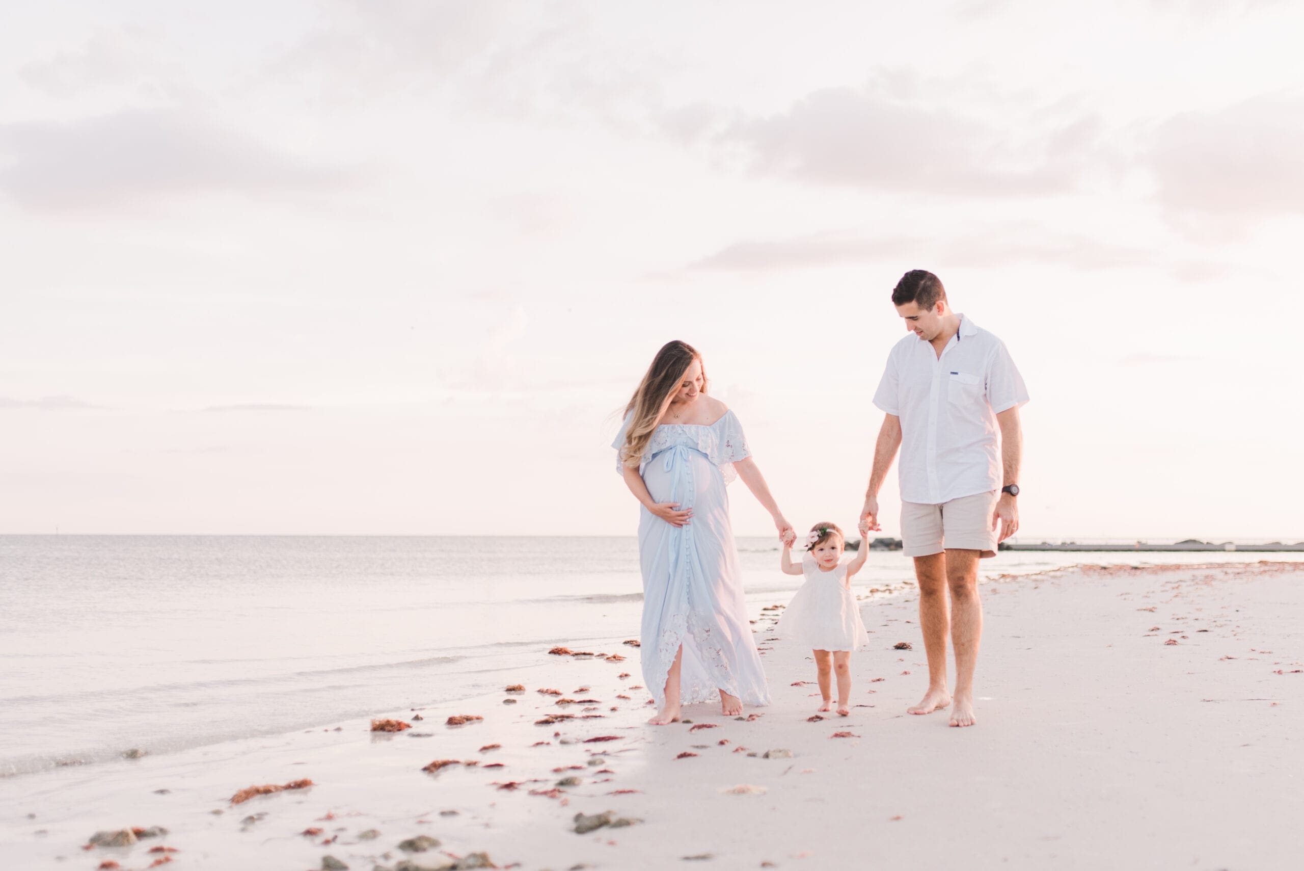 Family Maternity Session at Honeymoon Island