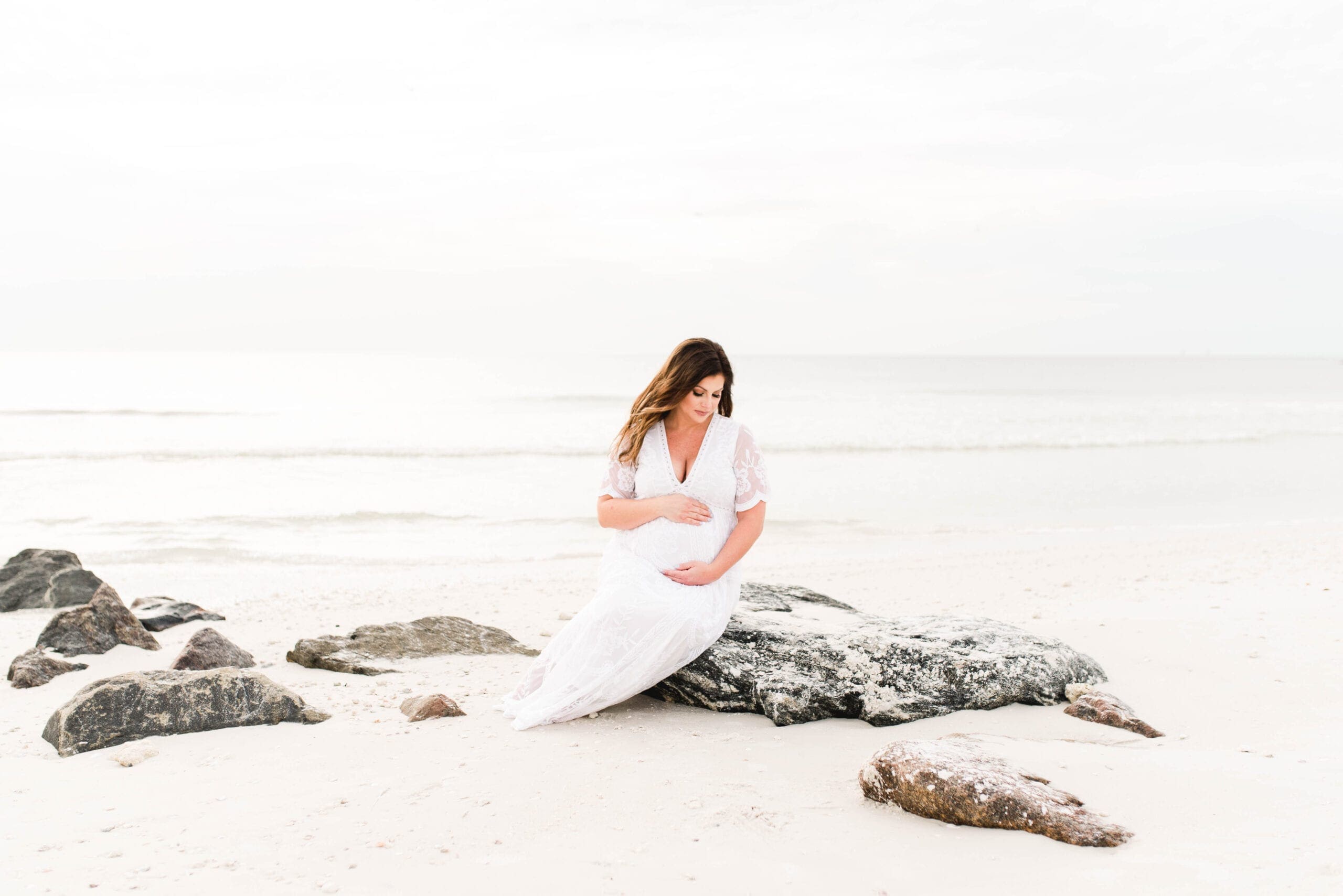 Family Maternity Session | Honeymoon Island